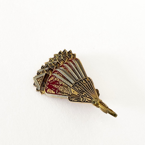 VTG Ornamental Fan Brooch - Picture 5 of 5